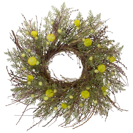 20" Burrs Catkins Leaves & Twig Wreath